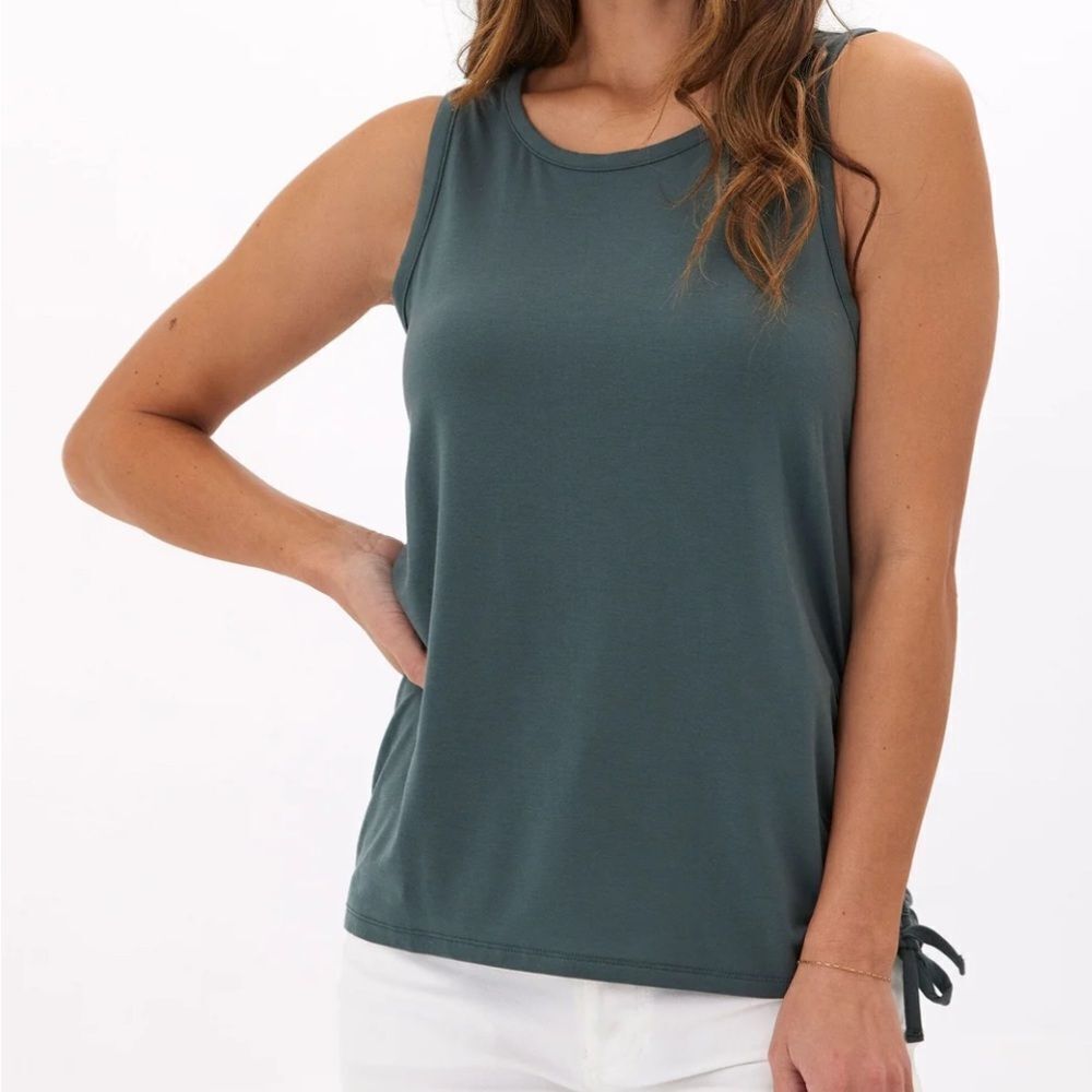 Thread 4 Thought Nia Side Ruched Jersey Tank PURPLE Medium NWOT